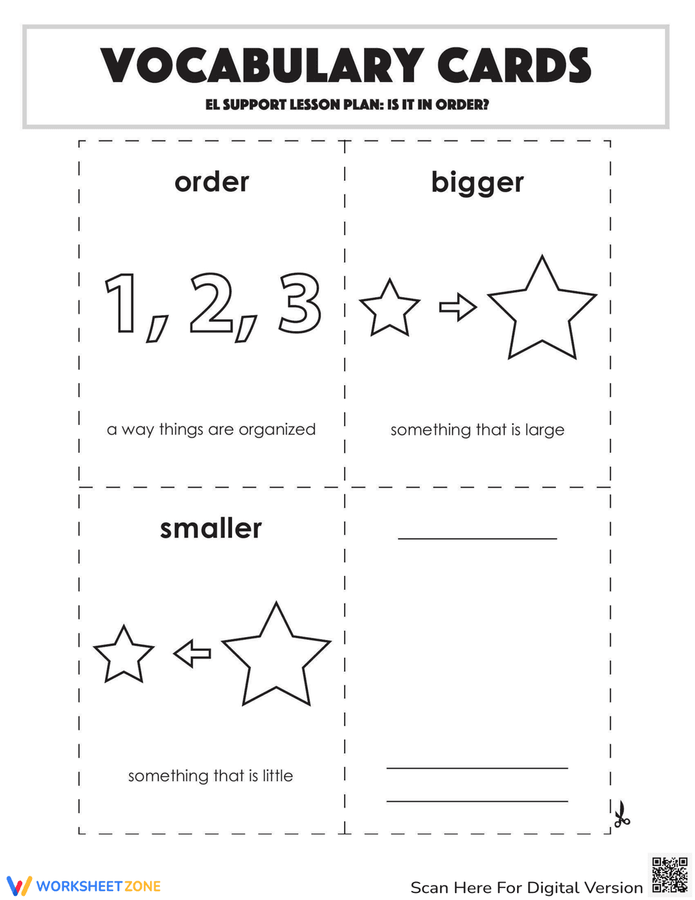 Vocabulary Cards: Is It in Order? - Page 1