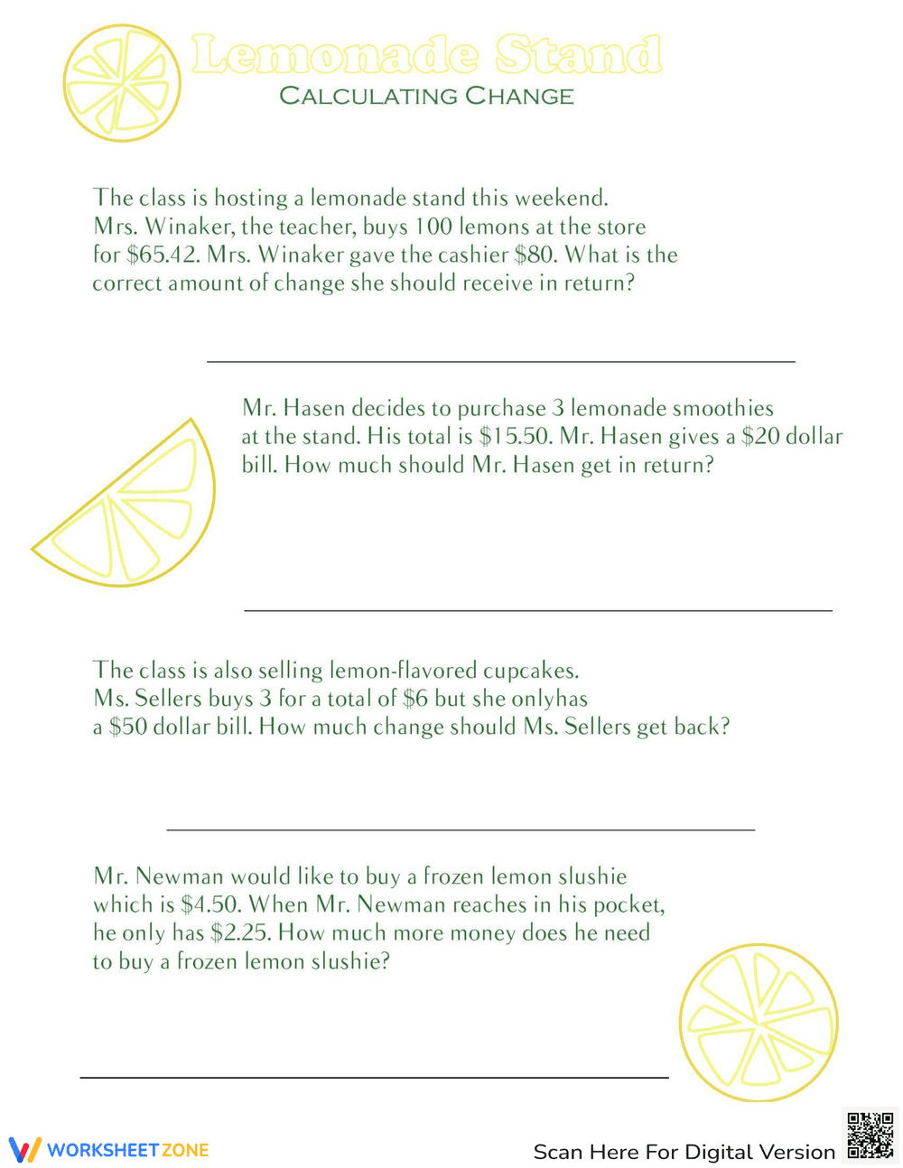 Coin Challenge: Money Word Problems - Page 1