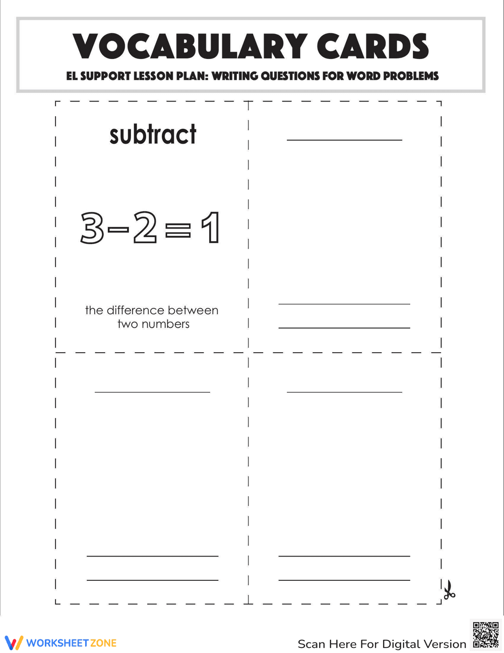 Vocabulary Cards Writing Questions for Word Problems - Page 2
