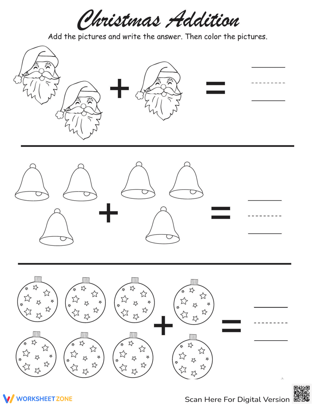 Festive Christmas Counting Practice - Page 1