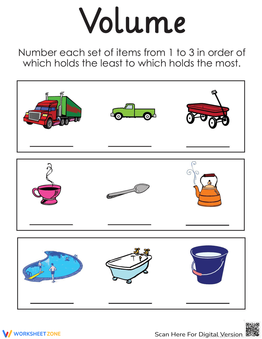 Determining Volume Worksheet - Page 1