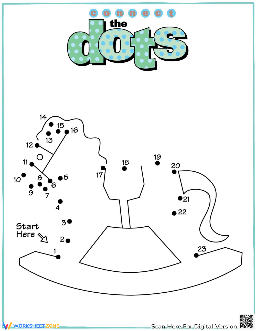 Connect Dots Rocking Horse - Page 1