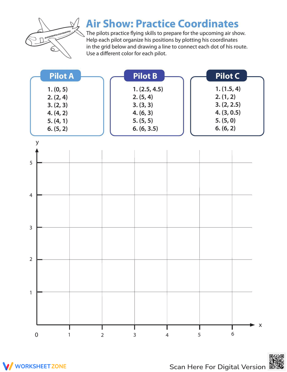 Coordinate Plane Practice: Air Show Coordinates - Page 1