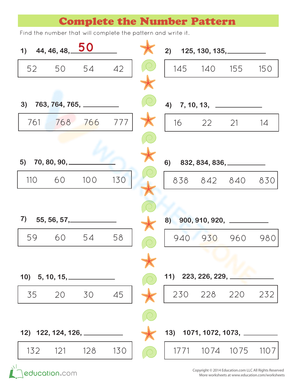 Number Patterns on the Beach - Page 1