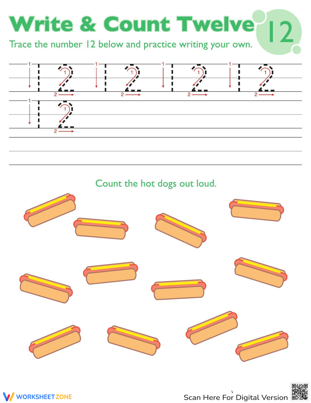 Trace and Count the Number 12 - Page 1