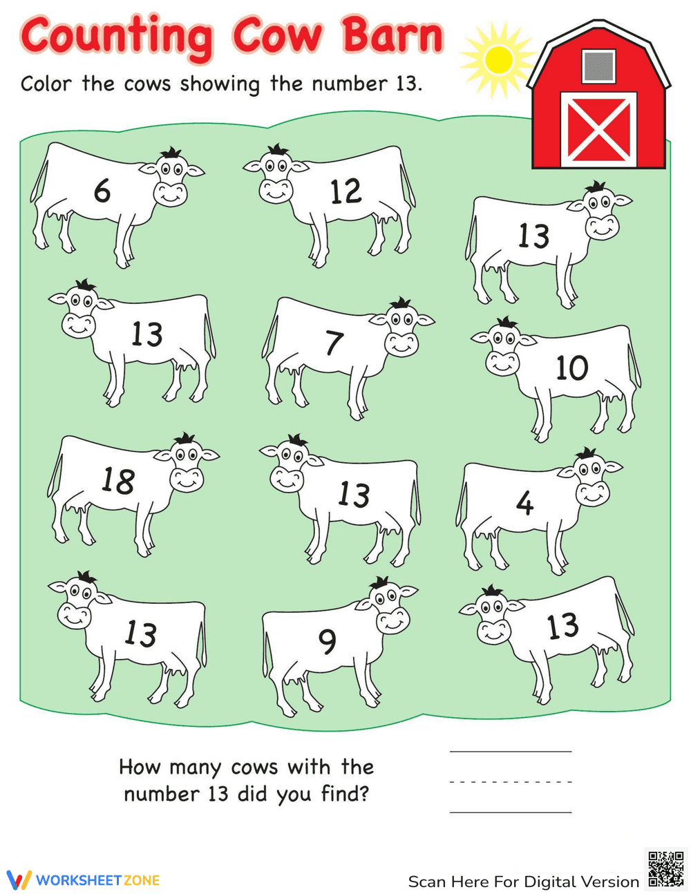 Trace the Number 13 - Page 1