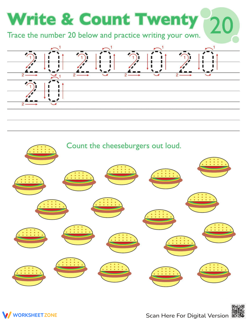 Trace Number 20 Worksheet - Page 1
