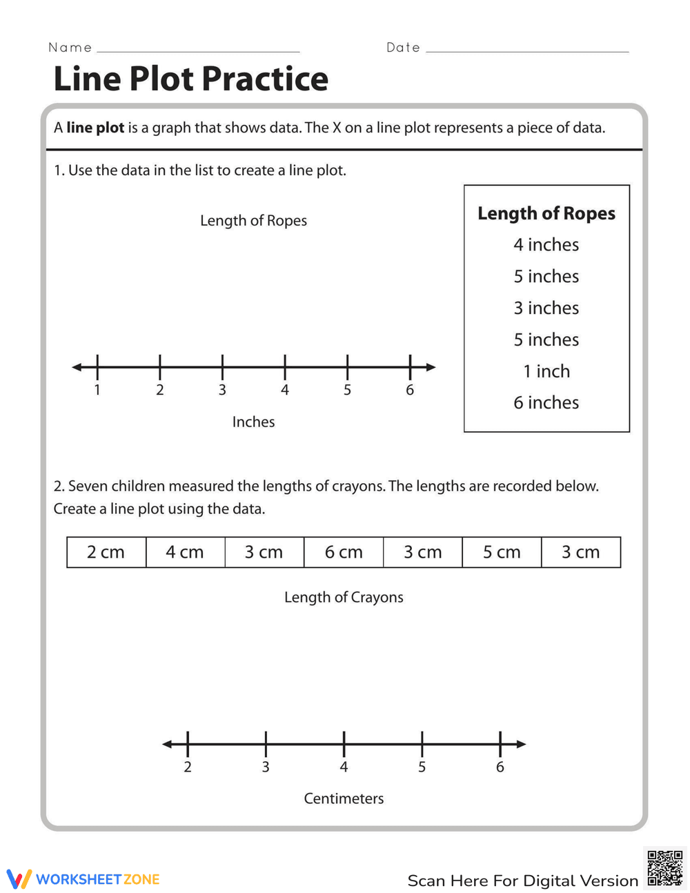 Line Plot Practice - Page 1