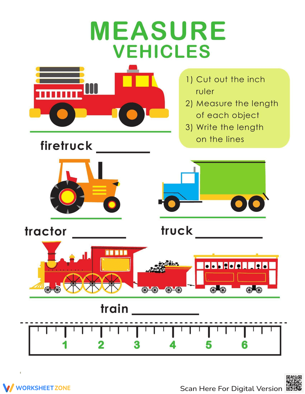 Measure Length and Width Worksheet - Page 1