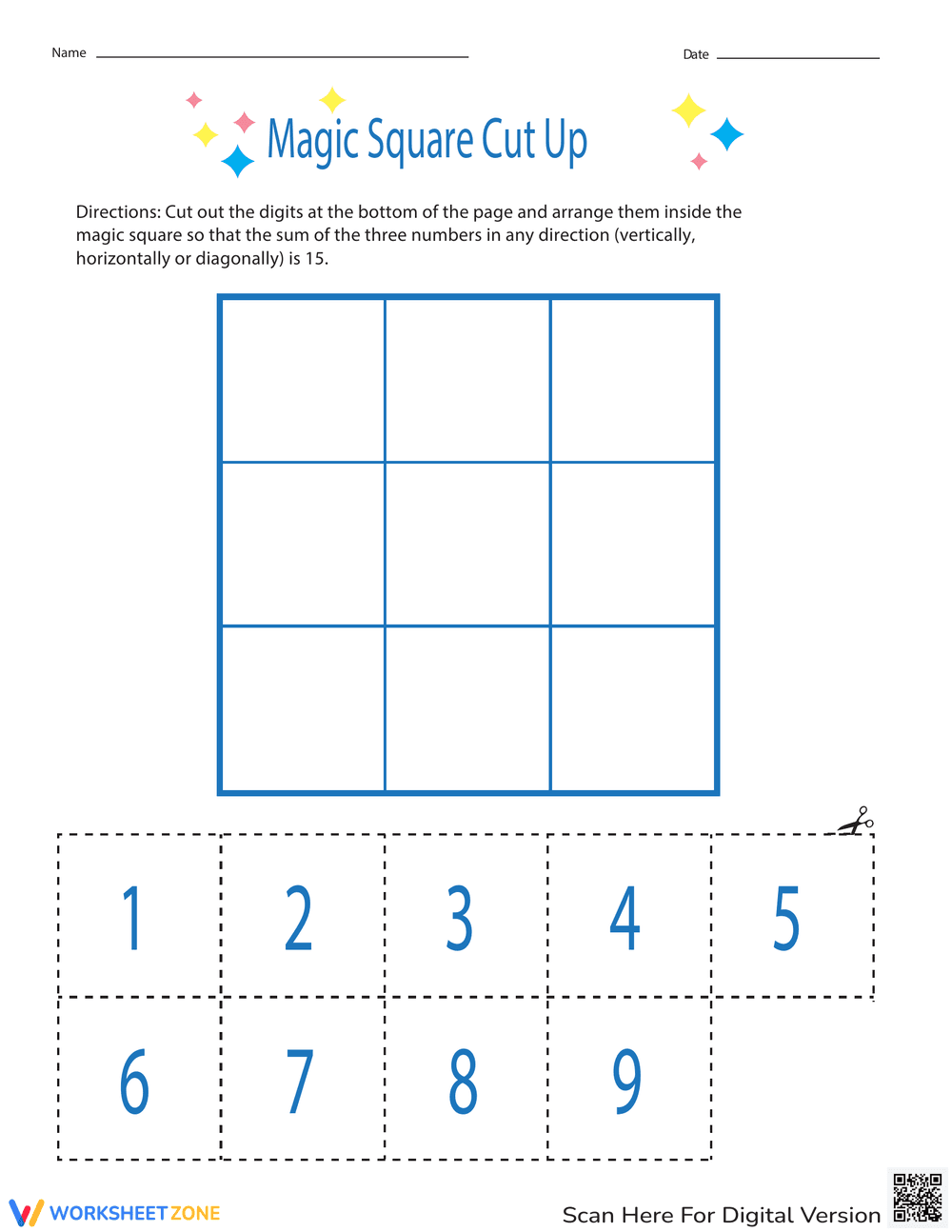 Solve a Magic Square Cutup Puzzle - Page 1