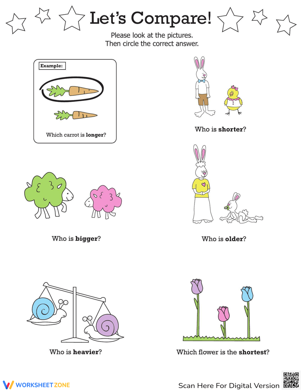 Compare Quantities Worksheet - Page 1