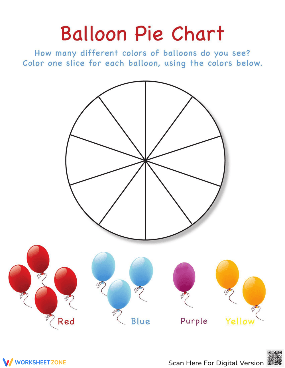 Interpret a Balloon Pie Chart Worksheet - Page 1