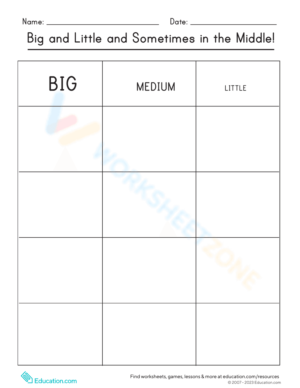 Comparing Sizes: Big, Little, and Middle - Page 2
