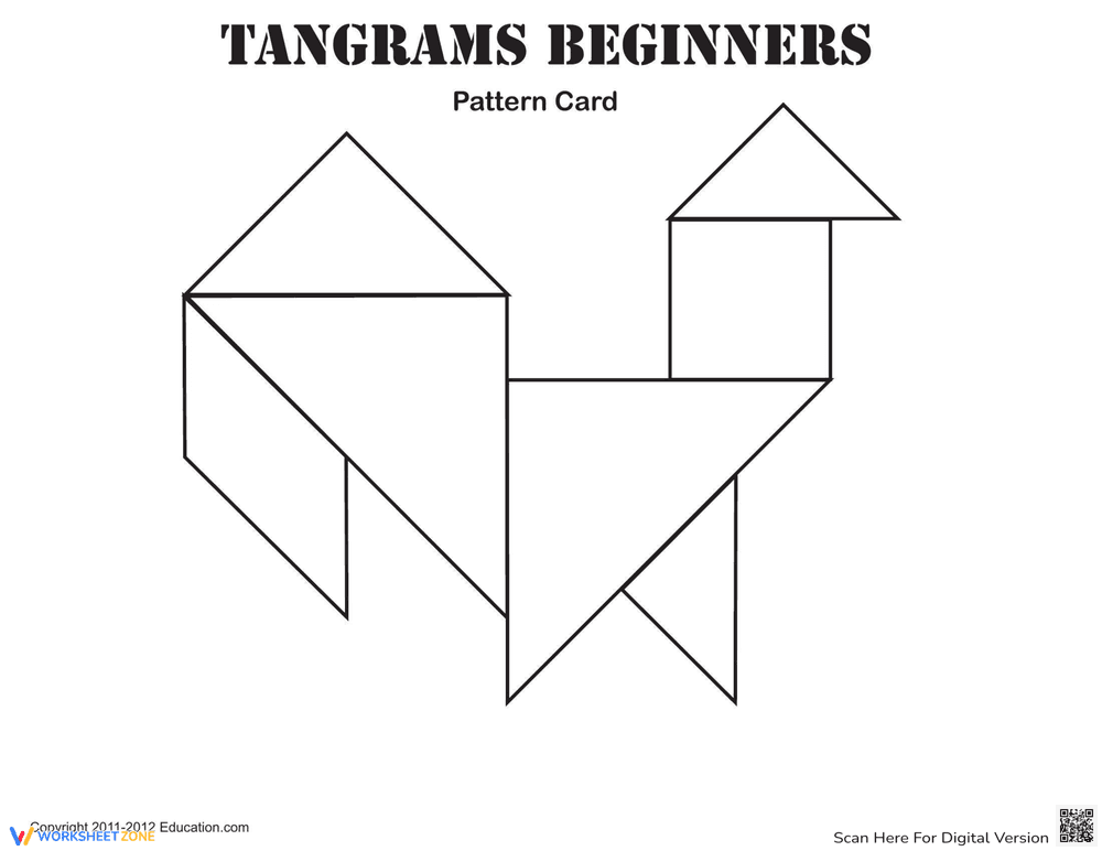 Solve Tangrams Puzzles Number 9 Worksheet - Page 1