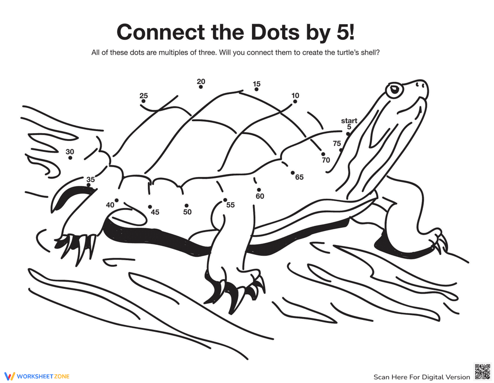 Skip Counting Turtle: Counting Patterns - Page 1