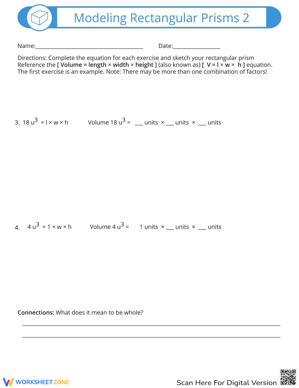 Modeling Rectangular Prisms Worksheet - Page 2