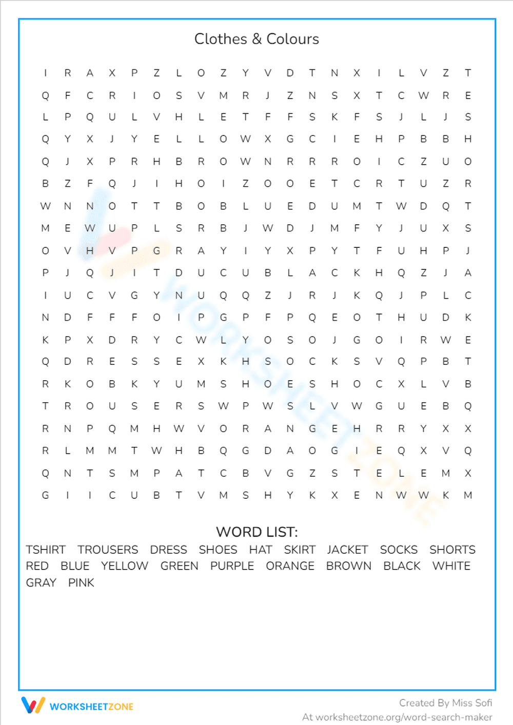 Clothes & Colours - Page 1