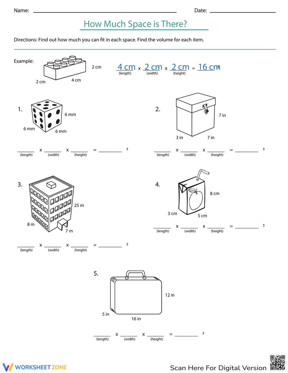 Spatial Reasoning: How Much Space Is There? Worksheet - Page 1
