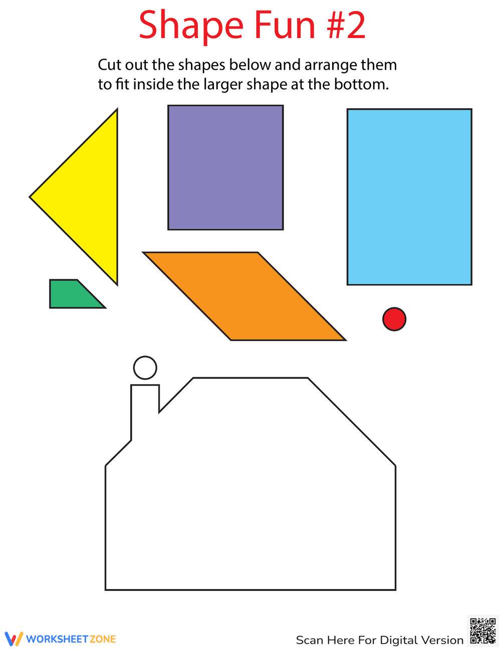 Playing with Shapes: A Fun Geometry Worksheet for Kids - Page 1