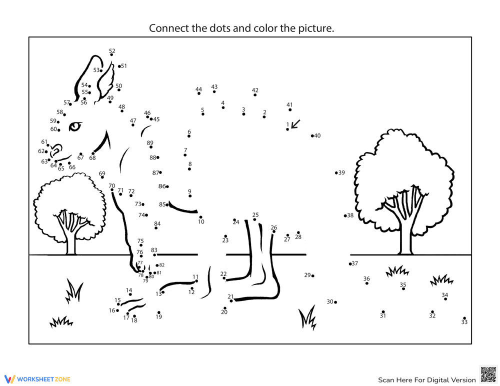 Dot-to-Dot Animals: Connect the Dots Activity - Page 1