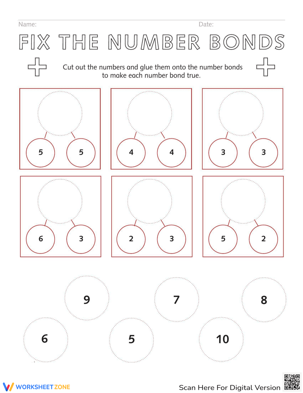 Fix the Number Bonds - Page 1