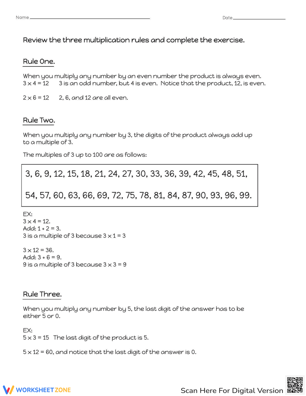 Find the Patterns: Multiplication Worksheet - Page 2