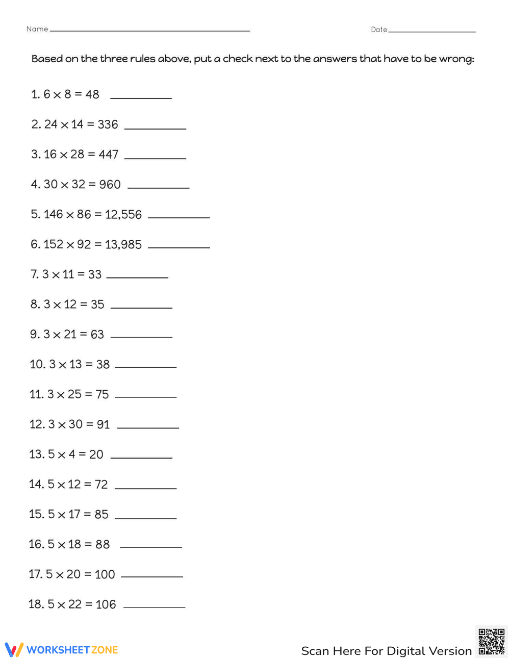 Find the Patterns: Multiplication Worksheet - Page 3