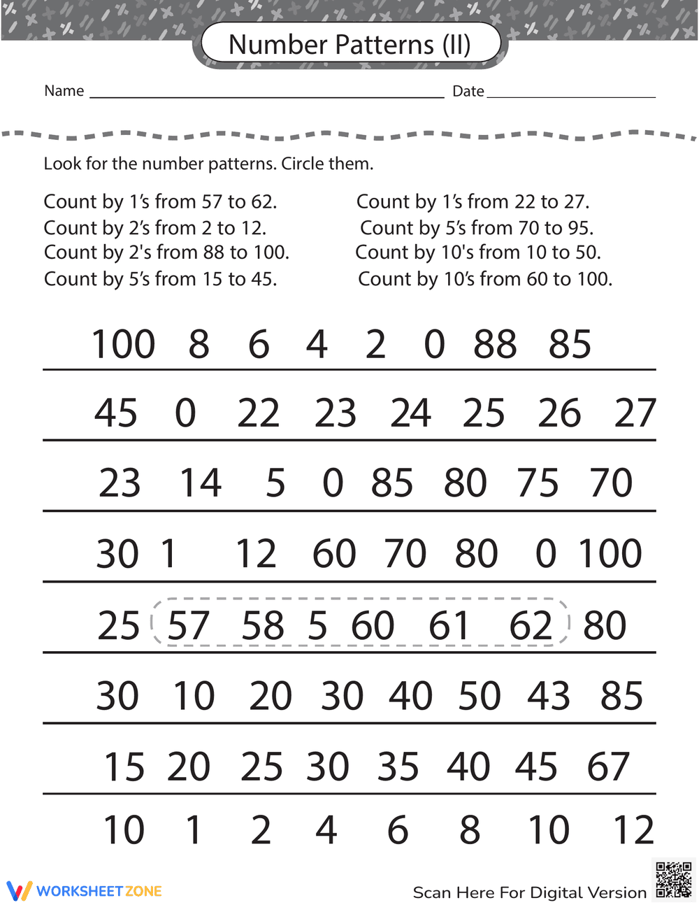 Number Patterns: Find the Pattern - Page 1