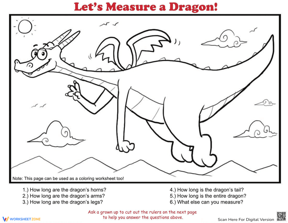 How to Measure a Dragon Worksheet - Page 1