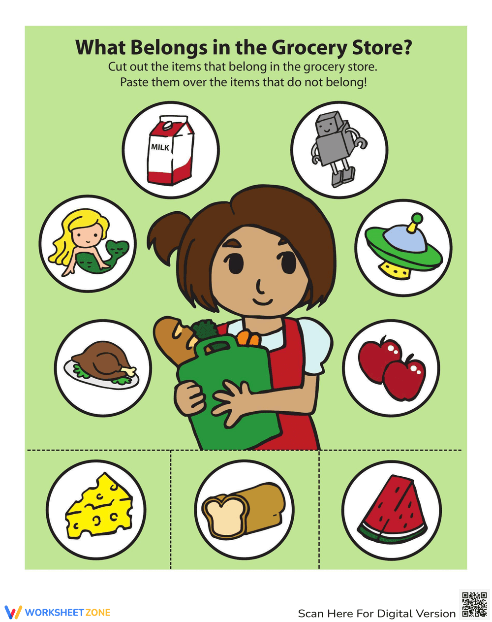 Play the Grocery Store Game Worksheet - Page 1