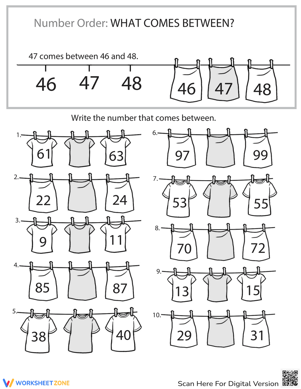 Number Order Worksheet: Ordering Numbers - Page 1