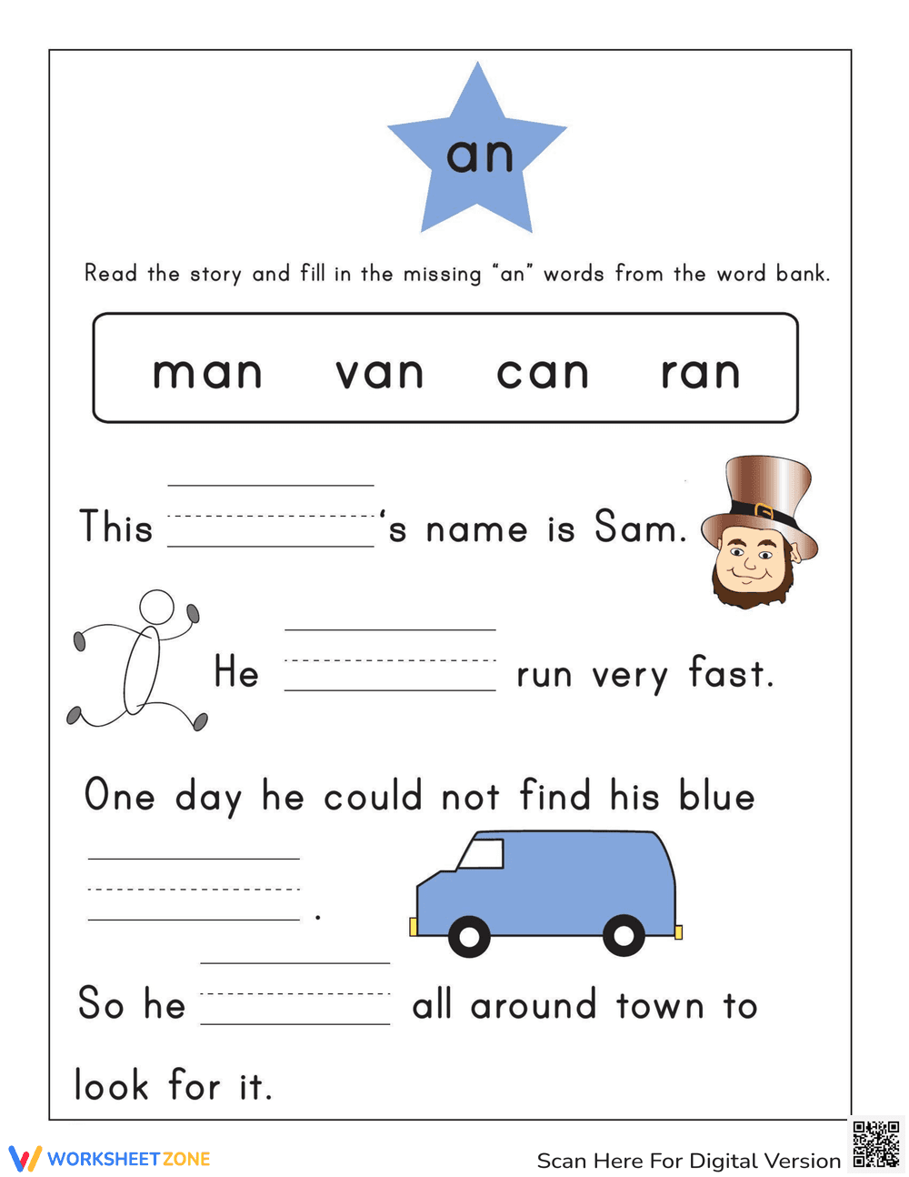 Word Family Story: -an - Page 1