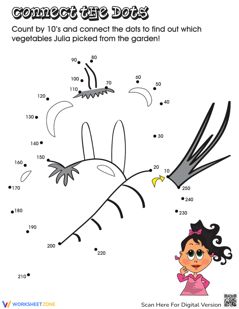 Vegetables Skip Counting - Page 1