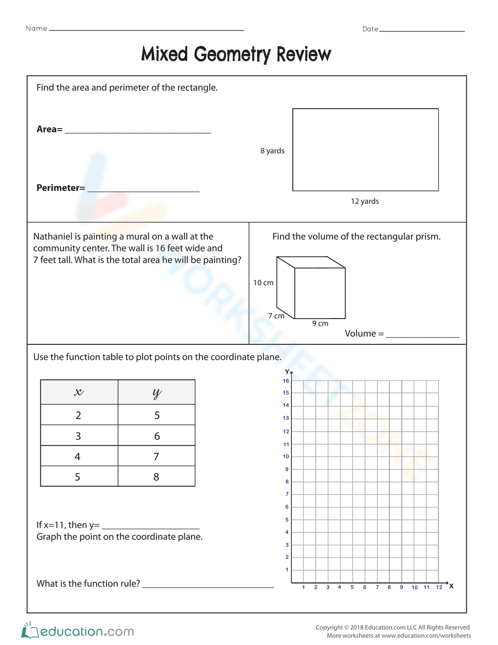 Mixed Geometry Review Worksheet - Page 2
