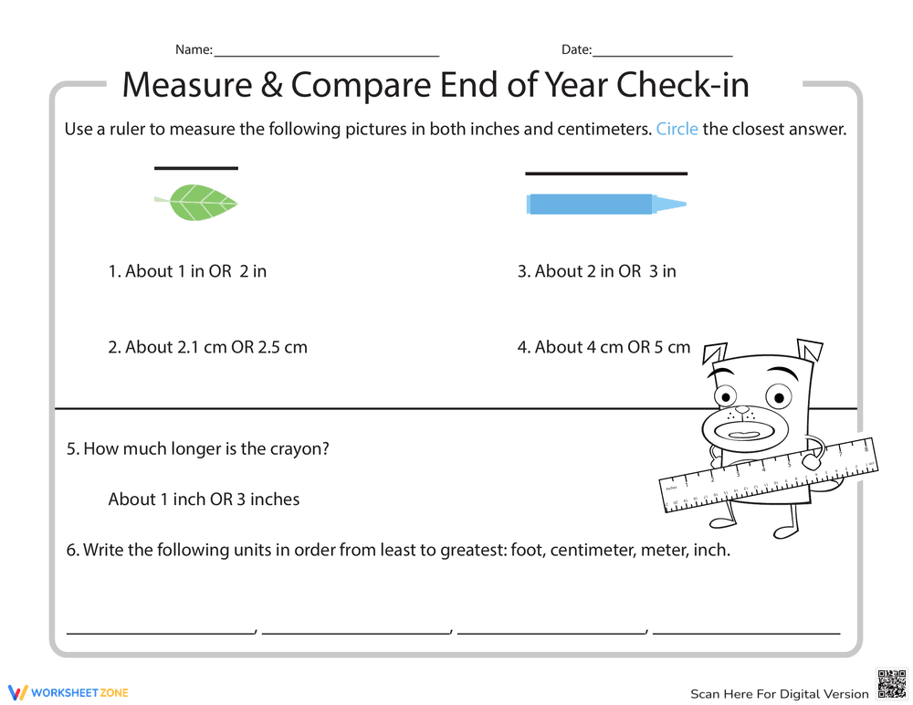 Measure and Compare: End of Year Check-In - Page 1