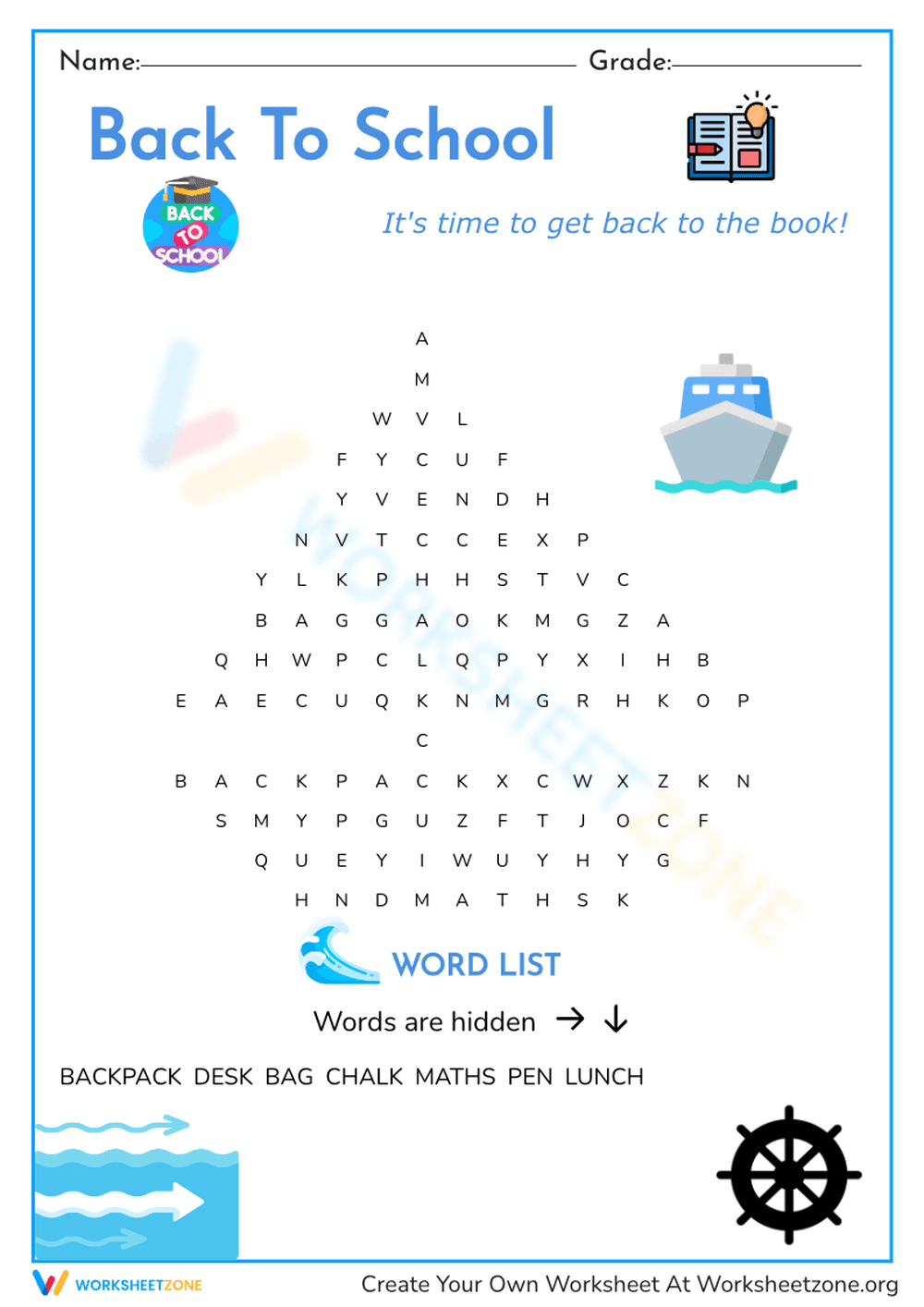 Printable My Worksheet Title - Page 1