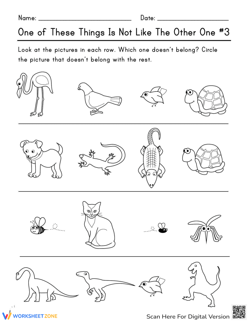 Find the Odd One Out Worksheet - Page 1
