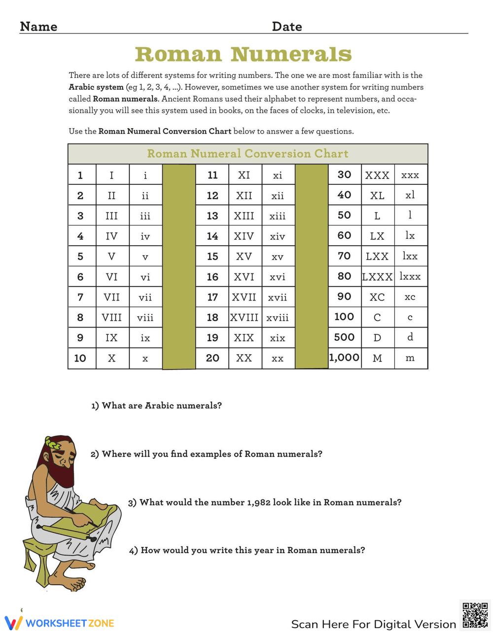 Roman Numerals - Page 1
