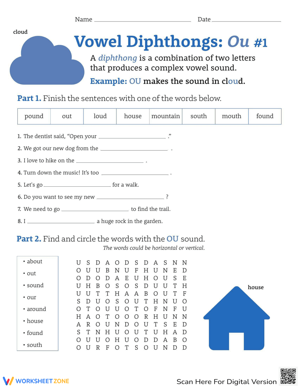 Diphthongs: Pronouncing the 'ou' Sound - Page 1