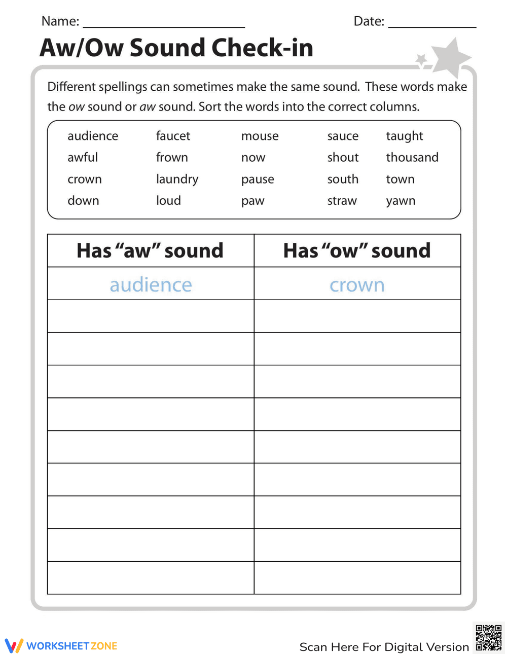 Aw/Ow Sound Check-in - Page 1