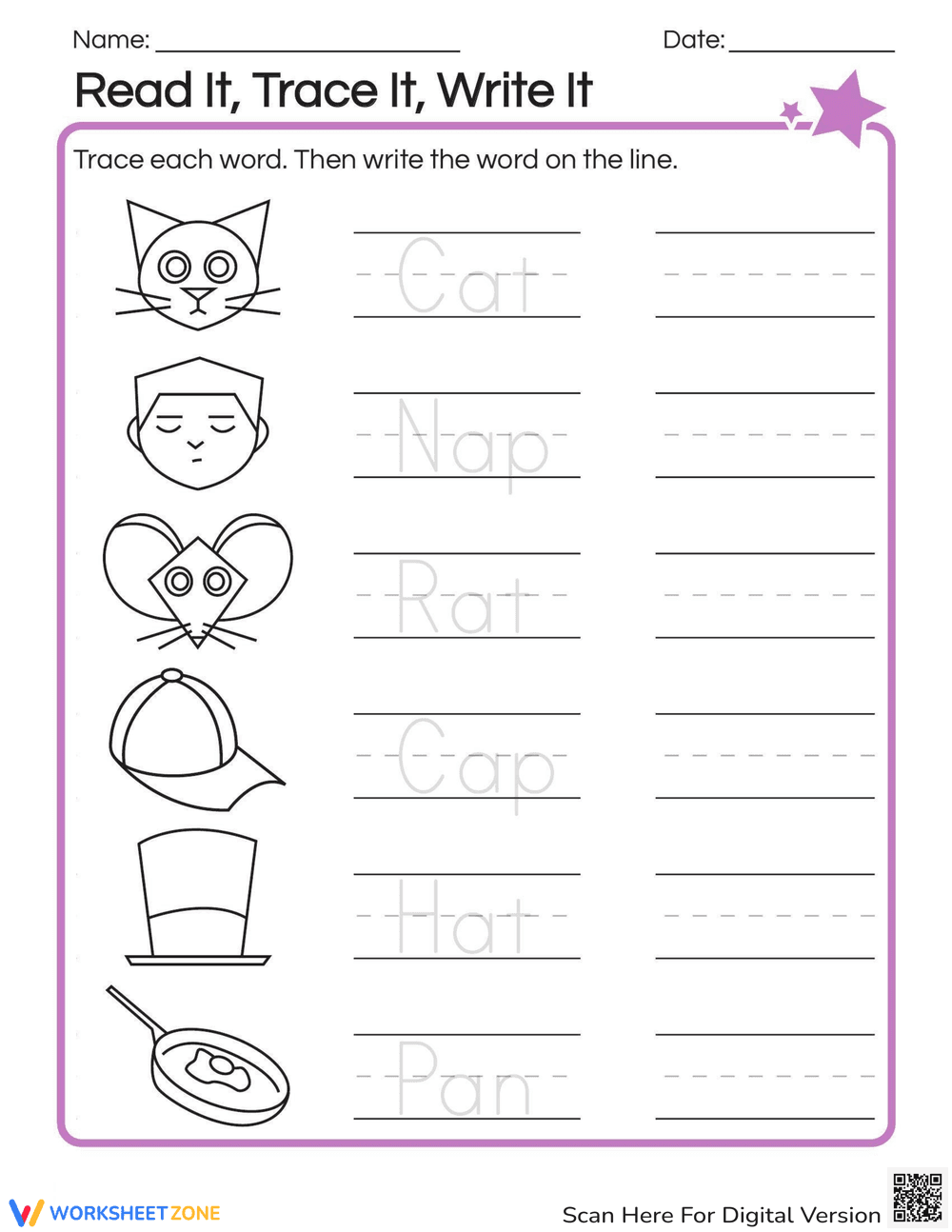 Read It, Trace It, Write It Worksheet - Page 1