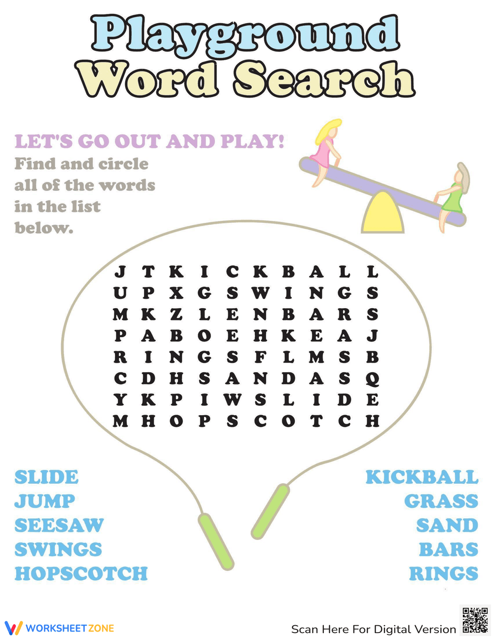 Playground Word Search - Page 1