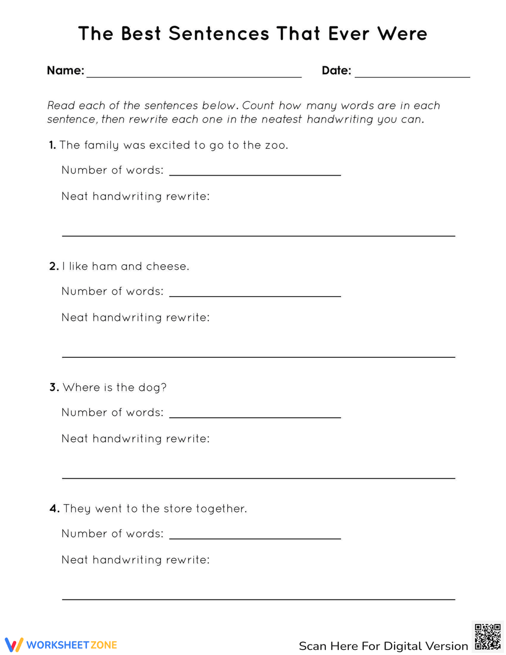 The Best Sentences That Ever Were Worksheet - Page 1