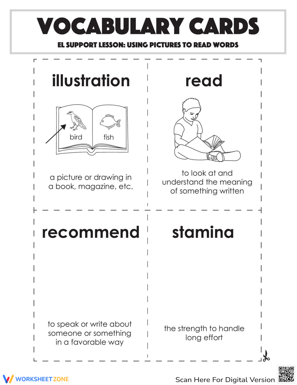 Vocabulary Cards: Using Pictures to Read Words - Page 1