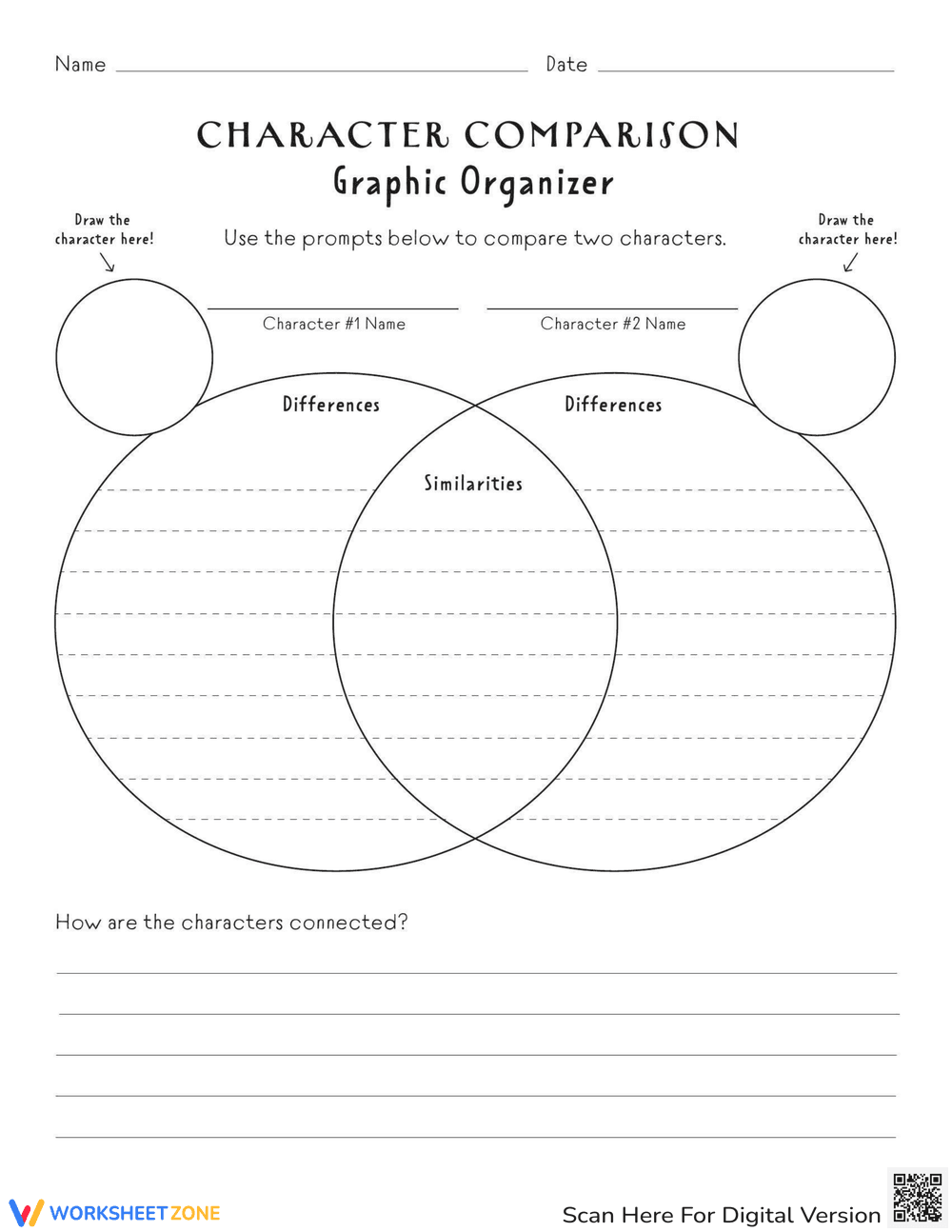 Character Comparison Graphic Organizer - Page 1