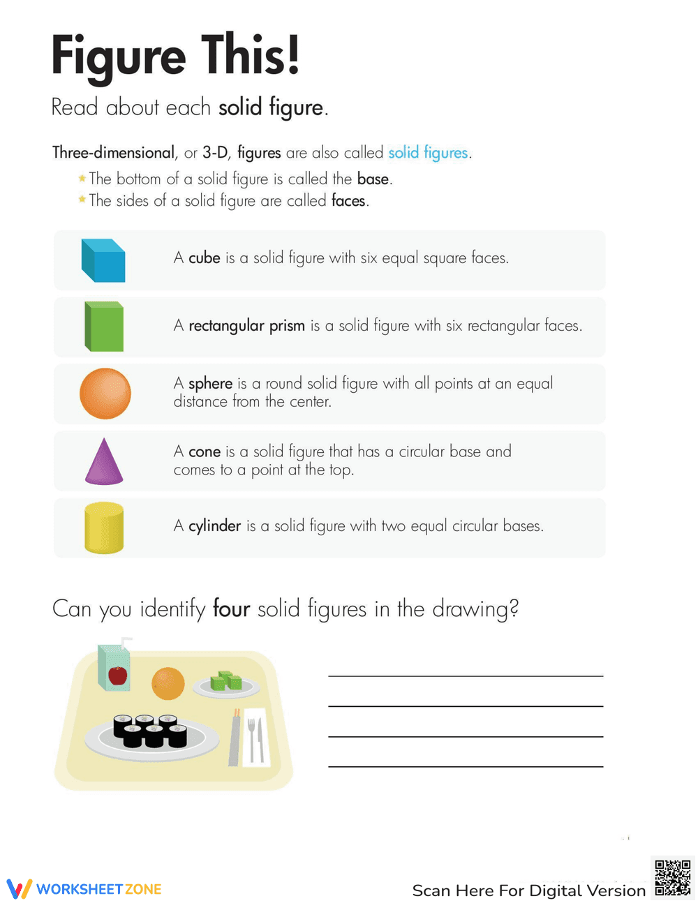 Solid Figures Worksheet - Page 1