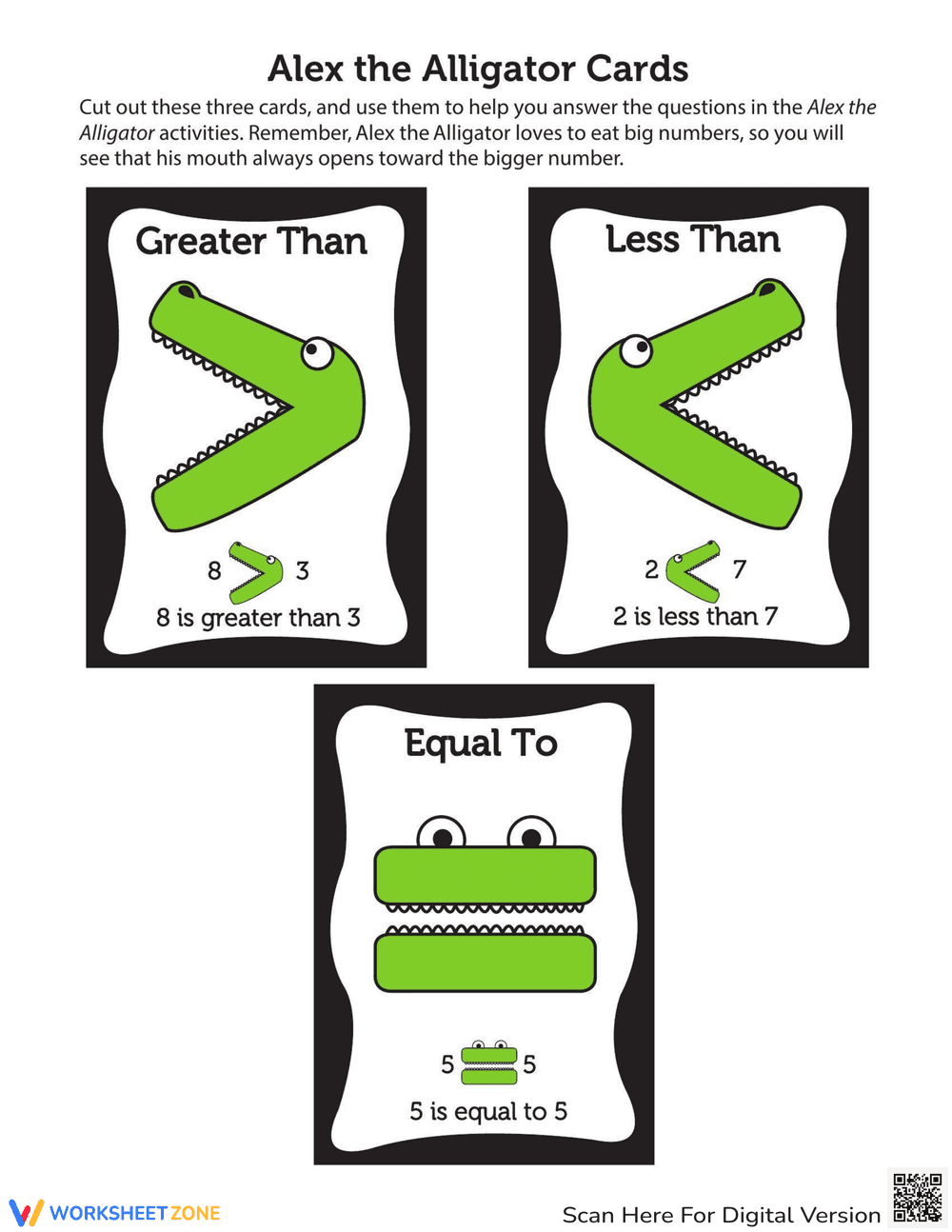 Alex the Alligator Flash Cards - Page 1