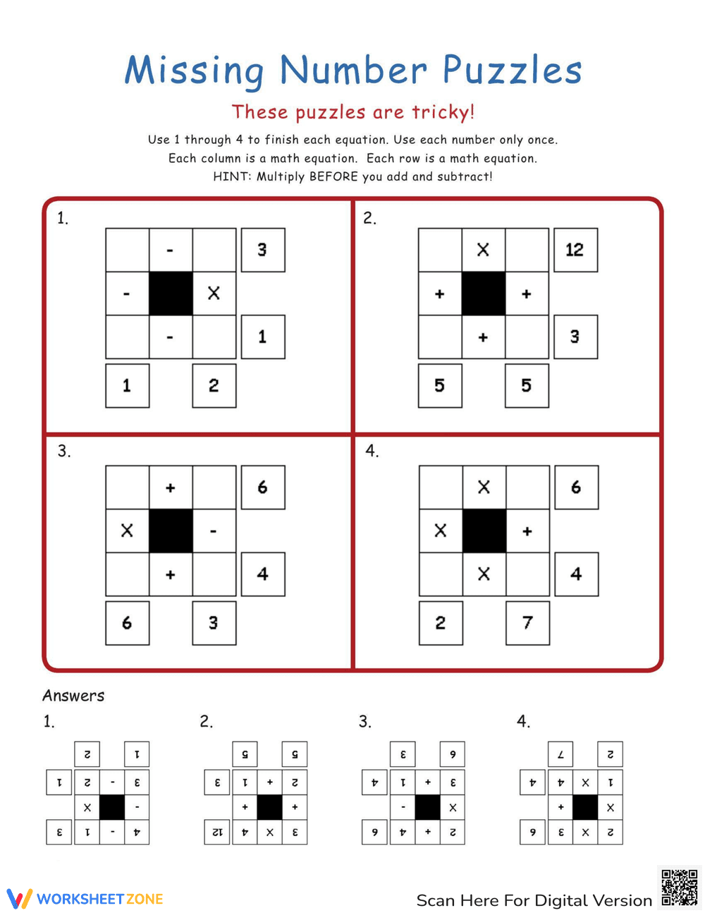 Math Puzzles: Engage Your Mind and Enhance Skills - Page 1