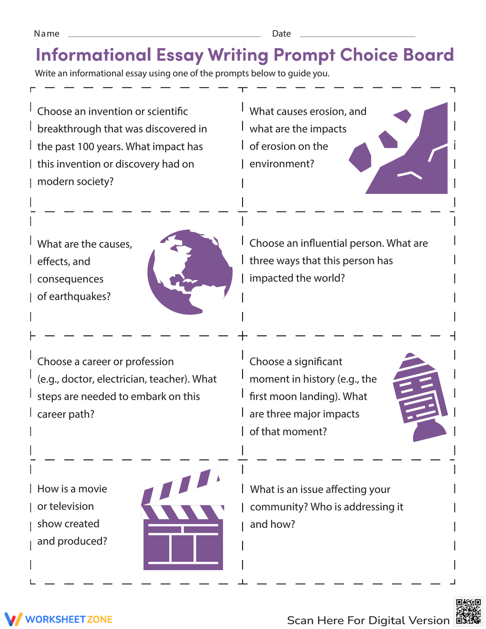 Informational Essay Writing Prompt - Page 1