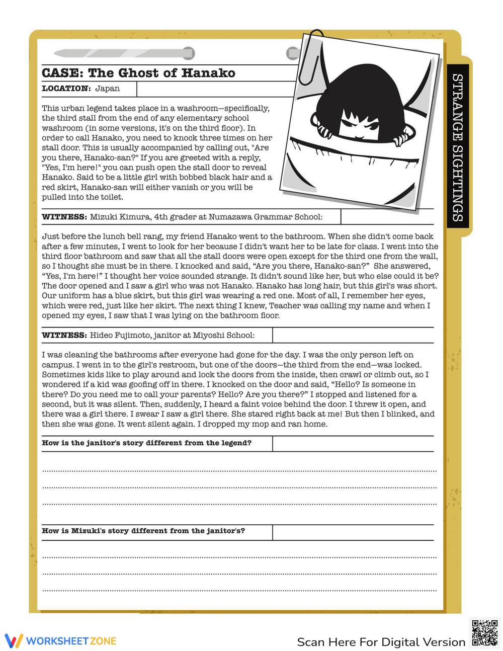 Hanako Worksheet - Page 1